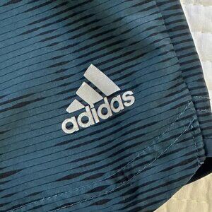 Adidas Climalite Running Shorts Blue Black Striped Women's Size S